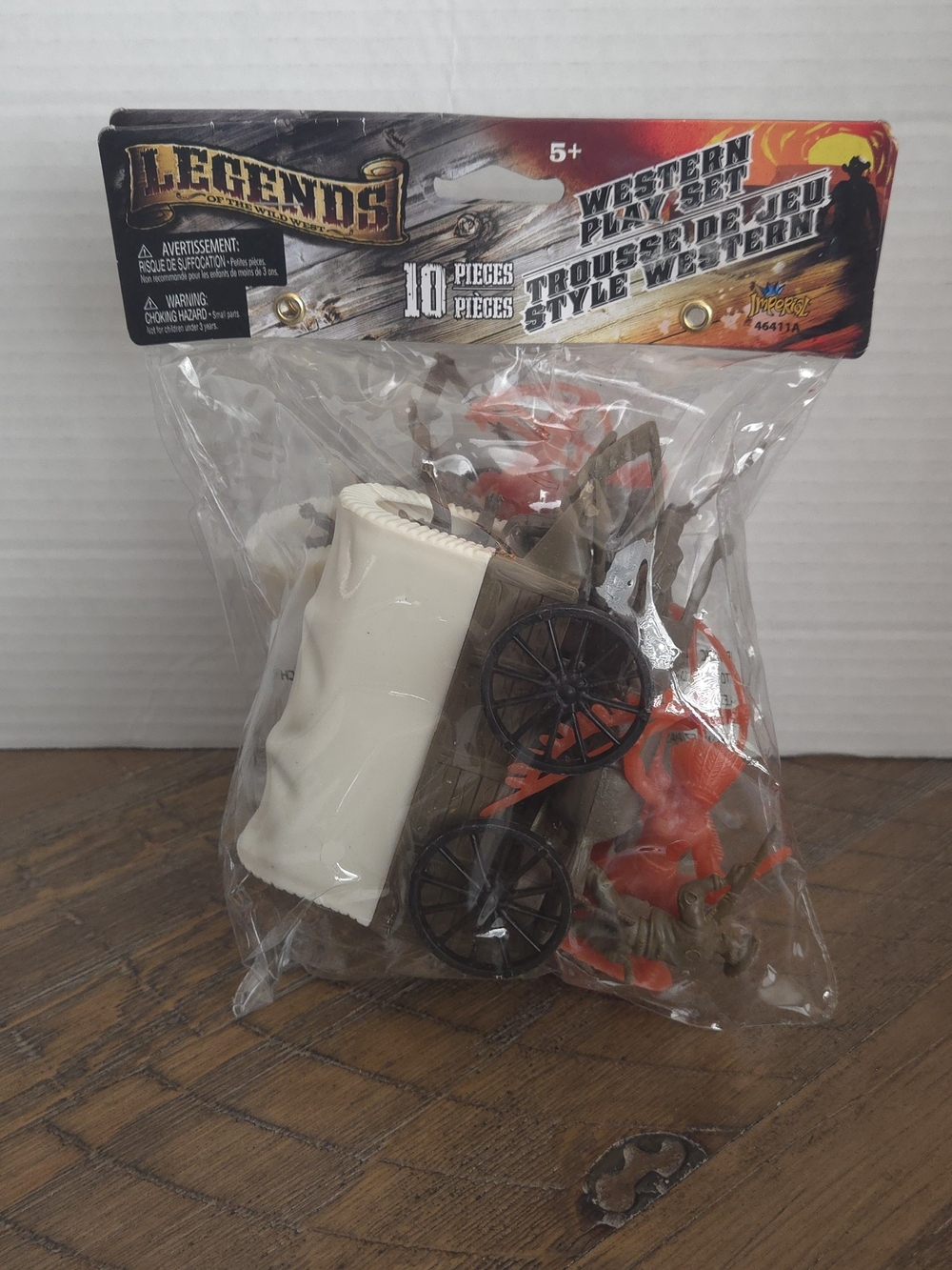 Vintage Style Legends of the Wild West Play Set Lot of 2 Imperial Toy Covered Wa